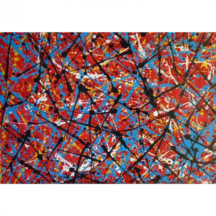 Action Painting - fondo rosso