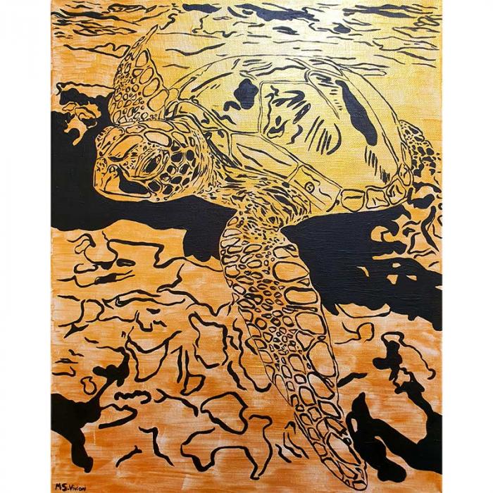 Turtle in the ocean