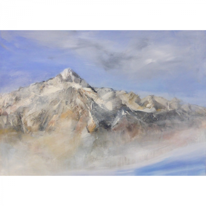 Monte Chaberton con la Nebbia che Scivola Via