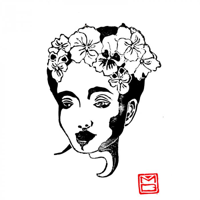 Lea coi capelli intrecciati di viole – maggio 1939