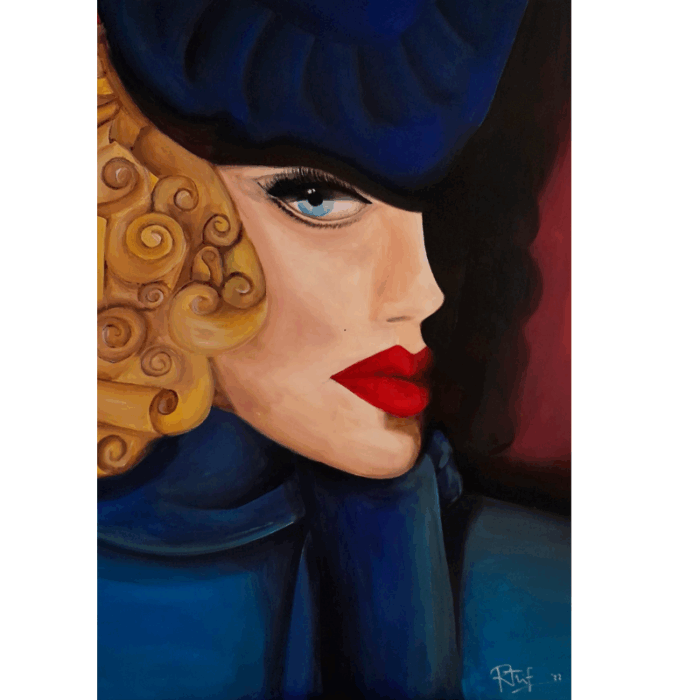 Donna in blu